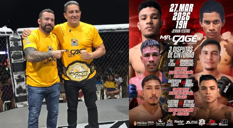 Com apoio de Simão Peixoto, MR. Cage 55 promete lutas emocionantes em Manaus