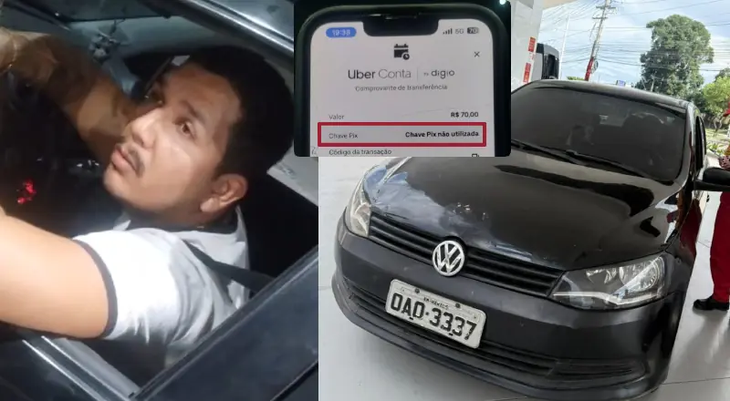 Motorista do Voyage preto engana frentistas em Manaus com pix