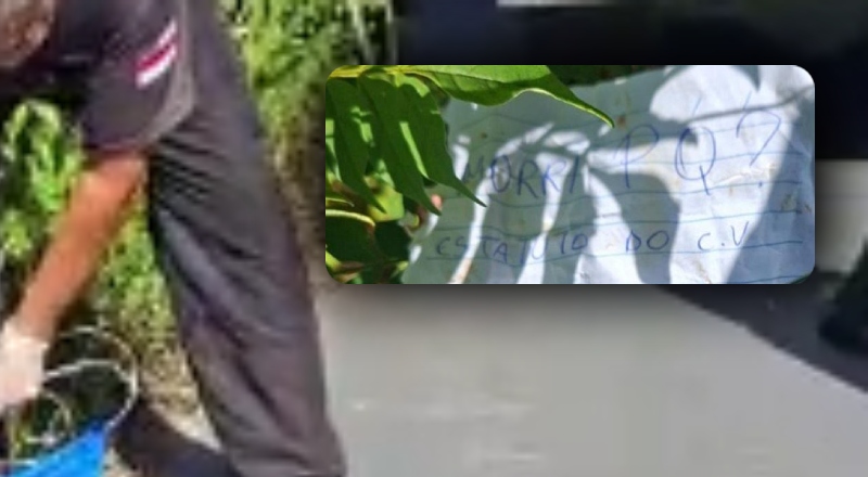 Corpo sem cabeça é encontrado ao lado de bilhete de facção