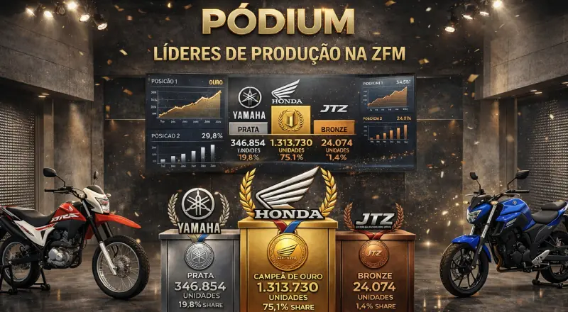 Honda, Yamaha e JTZ: as líderes em motos na Zona Franca