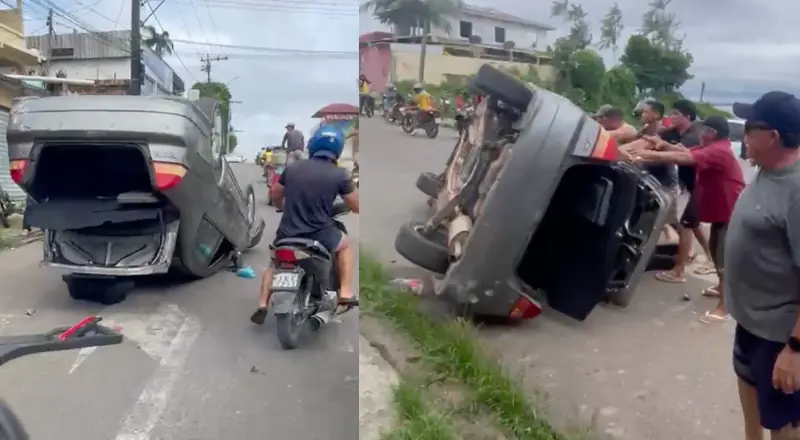 Vizinhos socorrem motorista e ajudam no socorro em Tefé