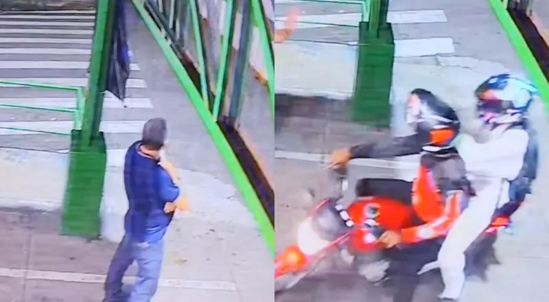 Momento em que trabalhador é assaltado em Manaus enquanto espera ônibus