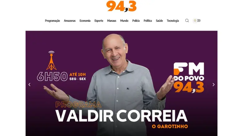 FM do Povo 94,3 lança portal digital para o público no Amazonas