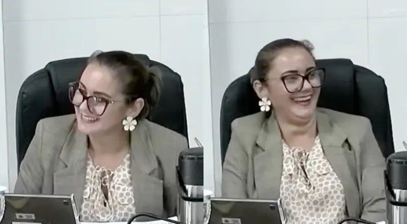 Vereadora faz gesto obsceno durante sessão legislativa e repercute nas redes sociais