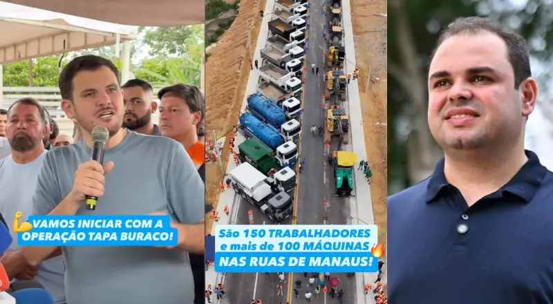 União pelo Povo: Acelera recuperação asfáltica em Manaus
