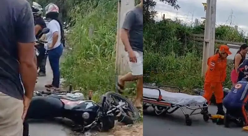 Acidente envolvendo carro e moto deixa jovem ferida com fratura