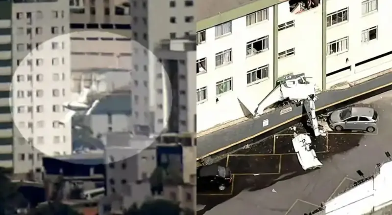 Tudo filmado: acidente aéreo em Belo Horizonte deixa mortos