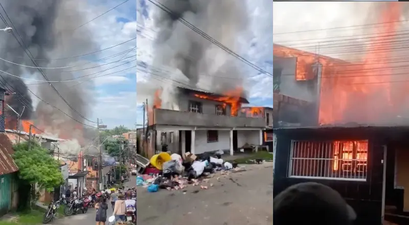 Incêndio de grandes proporções destrói casas e assusta moradores