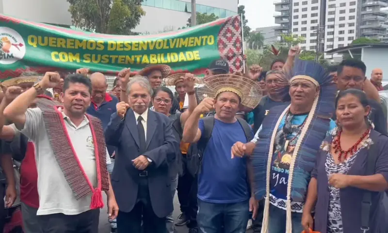Lideranças indígenas Mura protestam em Manaus por Potássio Autazes
