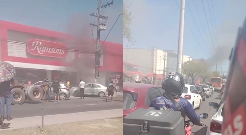 Incêndio em frente da Ramsons na Avenida Grande Circular atrasa trânsito