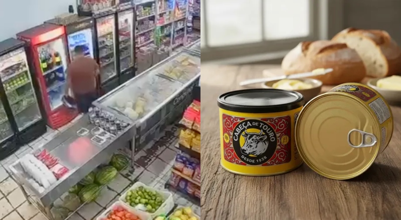 Haja pão: homem furtou potes de "cabeça de touro" em mercado