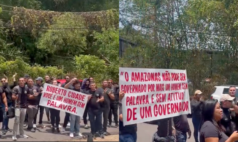 Roberto Cidade, você é um homem sem palavra! Protesto na PM-AM