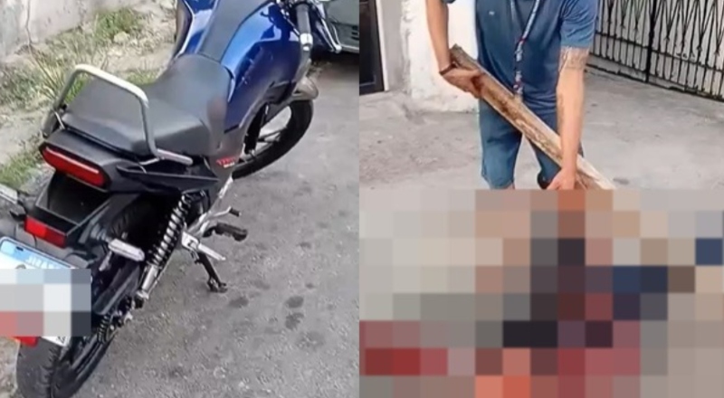 Após esfaquear pessoa durante assalto, criminoso é detido pela população
