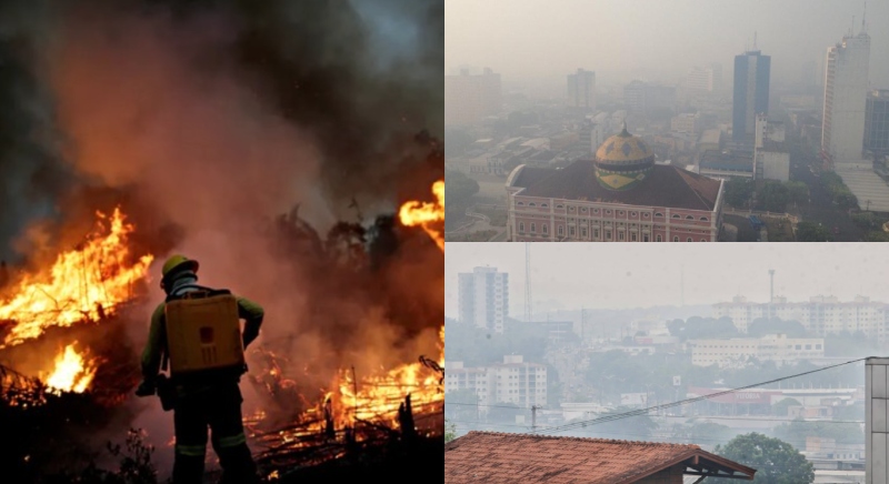 Manaus amanhece engolida pela fumaça e sem chuvas até semana que vem